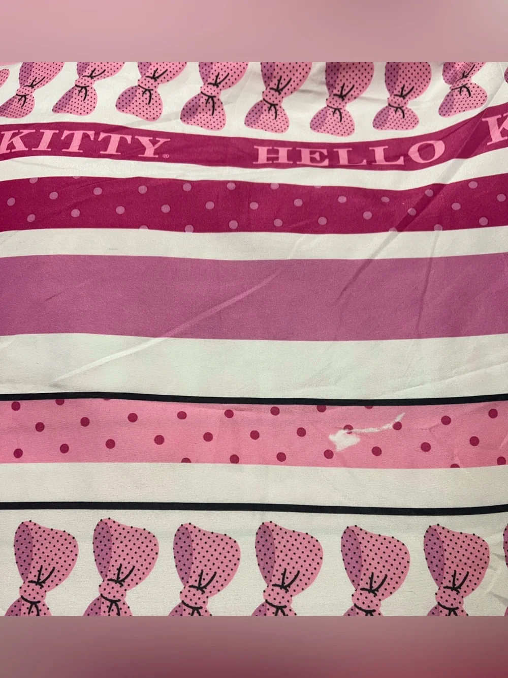 Hello Kitty Pink Bow & Stripe Full Flat Sheet